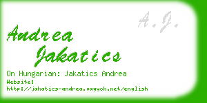 andrea jakatics business card